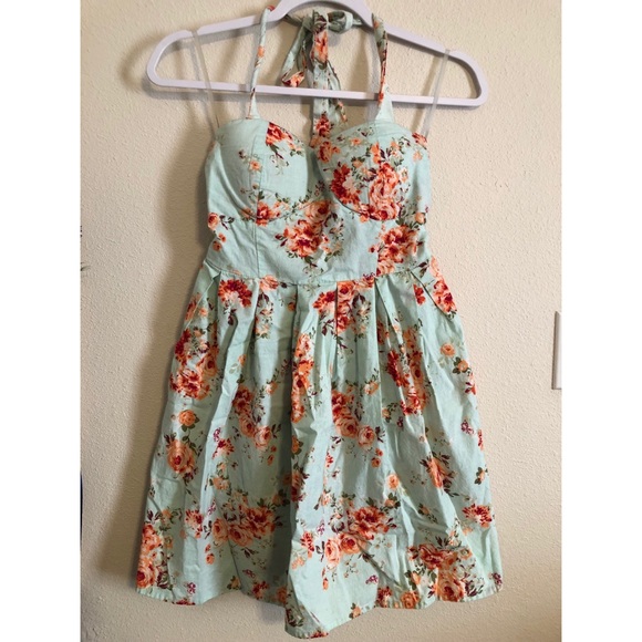 Halter Floral Dress - Picture 1 of 3